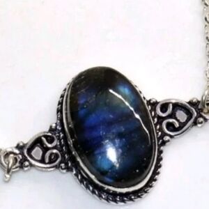 Labradorite Gemstone 925 Sterling Silver Handmade Bracelet